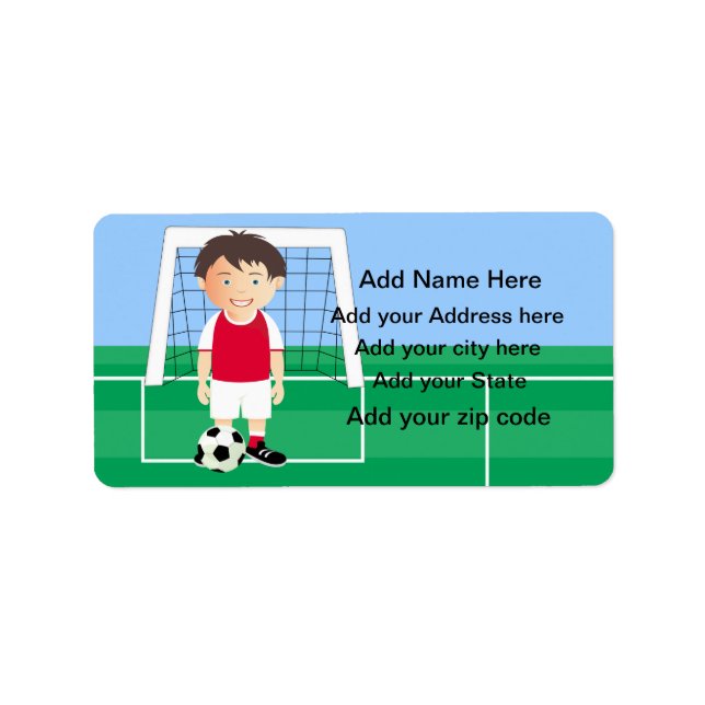 Customisable Soccer Player Label (Front)