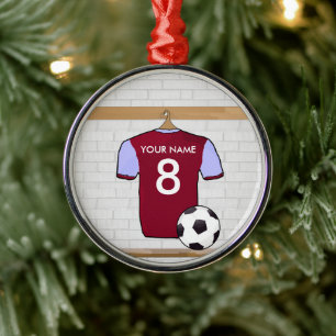 Customisable Soccer Shirt (claret) Star Ornament