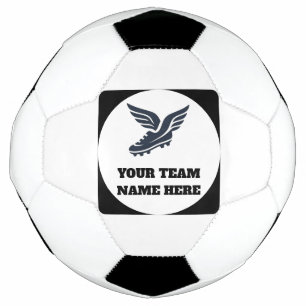 Customisable Soccer Team Winged Football Boot Logo Ball