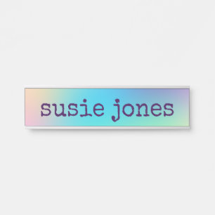 Customisable Soft Prismatic Rainbow Gradient Door Sign