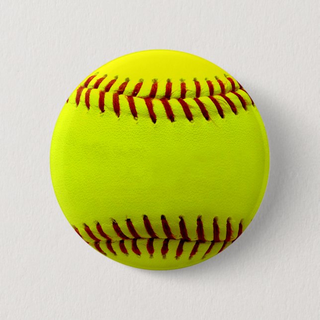 Customisable Softball Yellow Team 6 Cm Round Badge (Front)