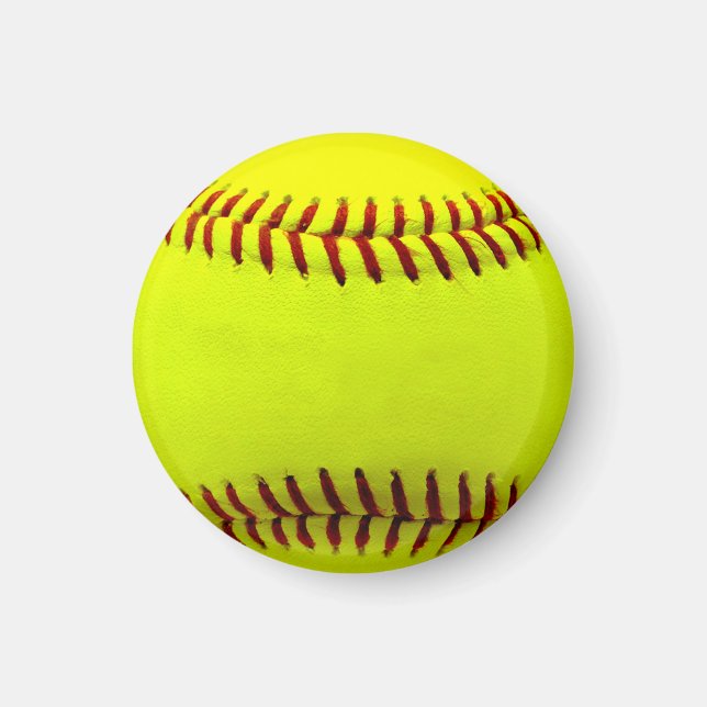 Customisable Softball Yellow Team Magnet (Front)