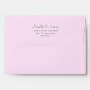 Customisable Solid Blush Pink Invitations Wedding Envelope