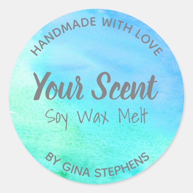 Customisable Soy Wax Melt Classic Round Sticker (Front)