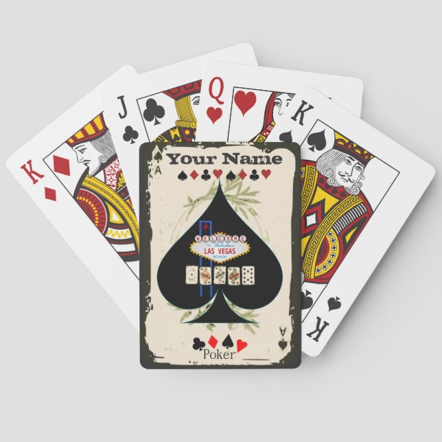 Customisable Spade Las Vegas Poker Cards (Back)