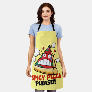 Customisable Spicy Pizza Please !! Apron