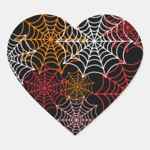 Customisable Spider Webs Heart Sticker