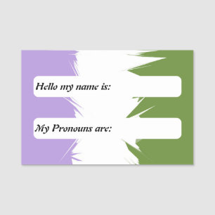 Customisable Spiky Boho Genderqueer Pride Flag Name Tag