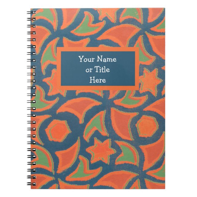 Customisable Spiral Notebook, Ethnic Design Notebook (Front)
