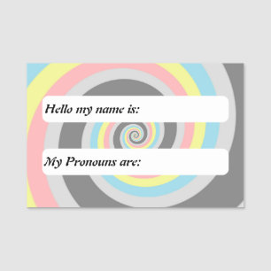 Customisable Spiral Trippy Demiflux Pride Flag Name Tag