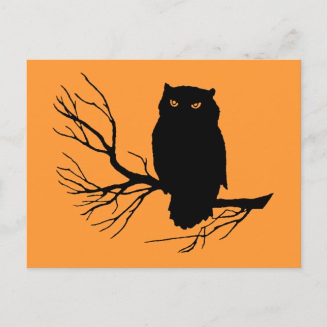 Customisable Spooky Owl Postcard (Front)