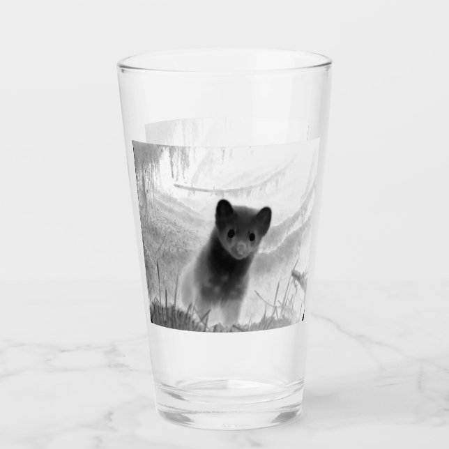 Customisable Spooky Pine Marten Wildlife Nature Glass (Front)