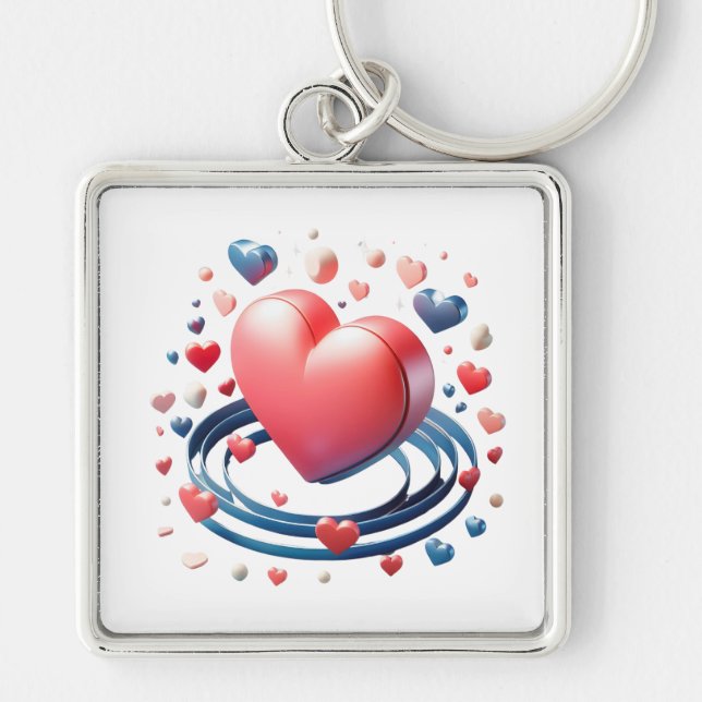 Customisable Square Keychain – Replaceable Art Tem (Front)