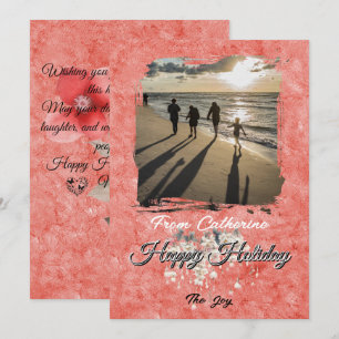 Customisable Square Throw Pillow – 16'' x 16 Holid Holiday Card
