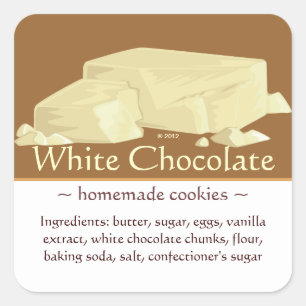 Customisable Square White Chocolate Stickers