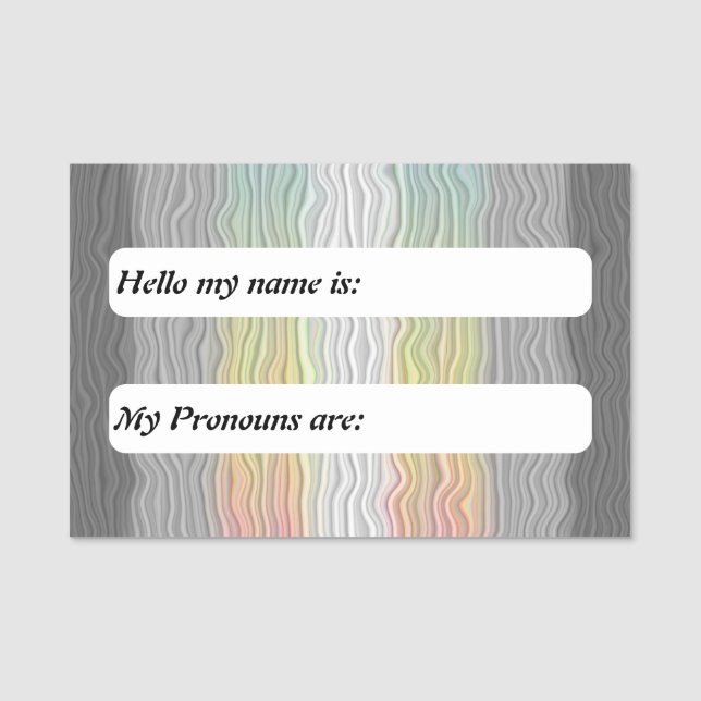  Customisable Squiggly Boho Demifluid Pride Flag Name Tag (Front)