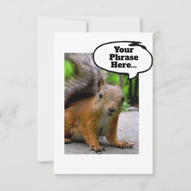 Customisable Squirrel Thought Bubble Say Anything  Thank You Card (Front)