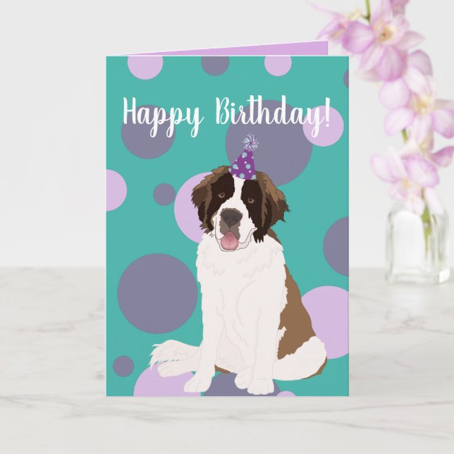 Customisable St Bernard Card (Orchid)