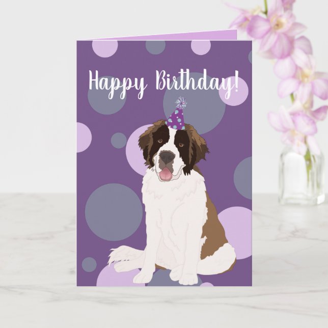 Customisable St Bernard Card (Orchid)