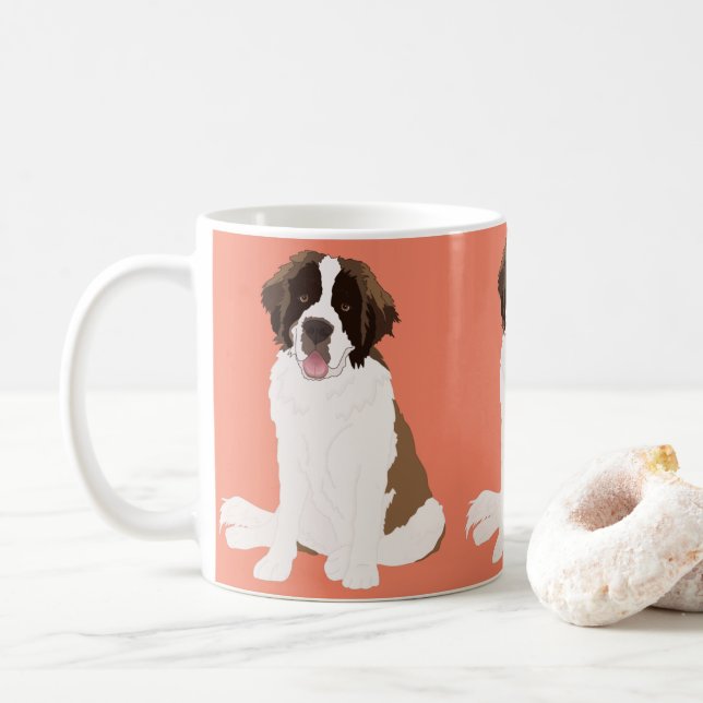 Customisable St Bernard Coffee Mug (With Donut)