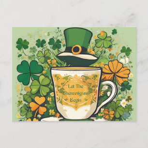 Customisable St Patrick’s Day Shenanigans Party Announcement Postcard