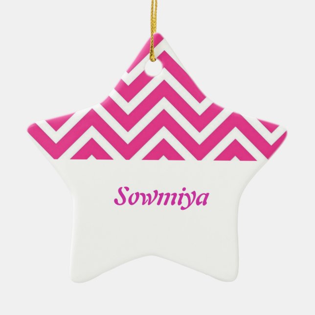 Customisable star shaped ceramic pendant ceramic tree decoration (Front)
