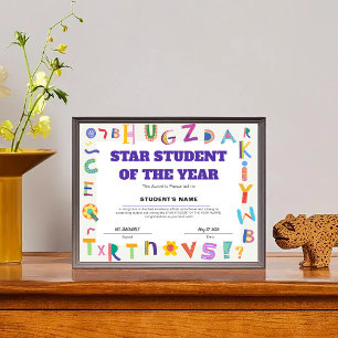 Customisable Star Student of the Year Class Award