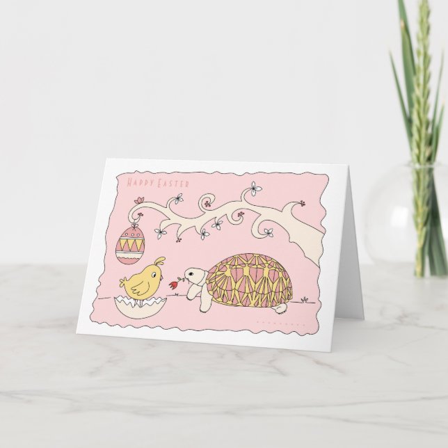 Customisable Star Tortoise Easter Card (Front)