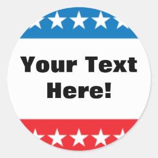 Customisable Stars and Stripes Design Classic Round Sticker