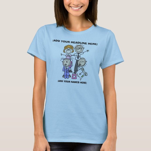 Customisable Stick Figure Family Shirt (Front)