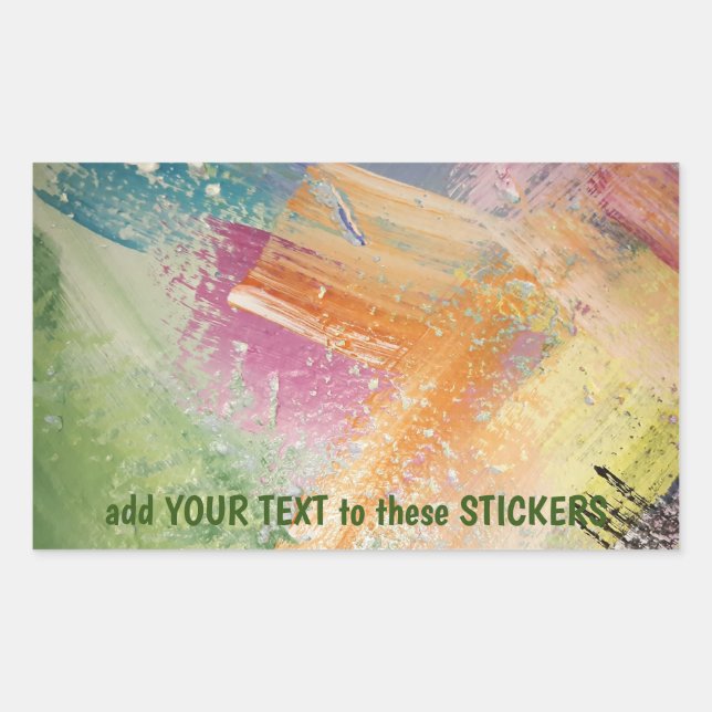 Customisable Stickers w Colourful Texture Art (Front)