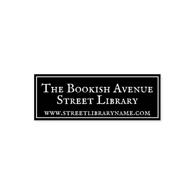 Customisable Street Library Black Book Self-inking Stamp (Design)