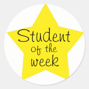 Customisable Student Of The Week Classic Round Sticker