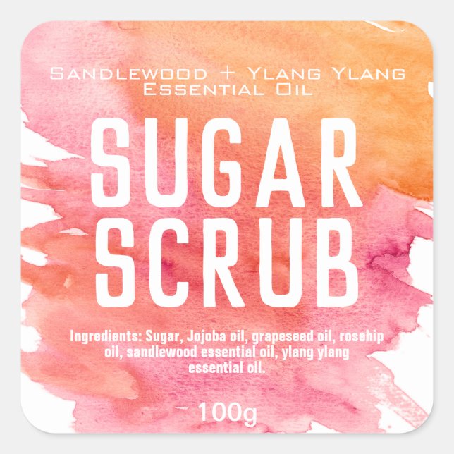 Customisable Sugar Scrub Label (Front)
