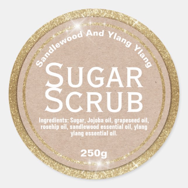 Customisable Sugar Scrub Label (Front)