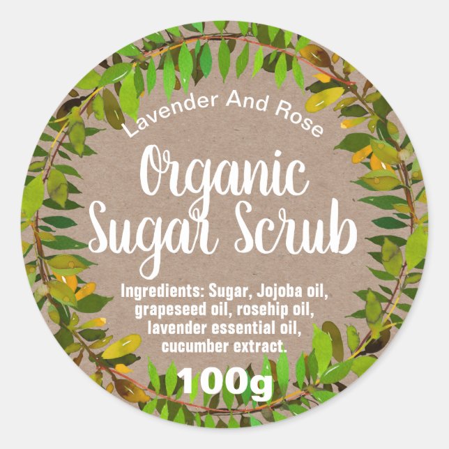 Customisable Sugar Scrub Label (Front)