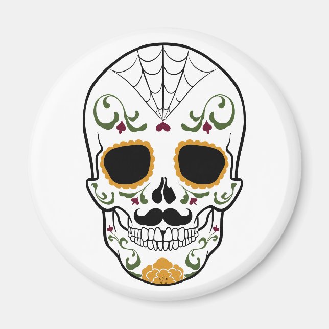 Customisable Sugar Skull Magnet (Front)