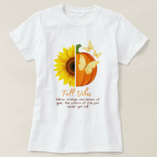 Customisable Sunflower and Pumpkin Fall T-Shirt