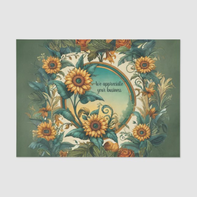 Customisable Sunflowers Tissue Wrapping Paper (Front)