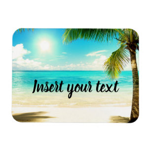 Customisable sunny beach scenery magnet