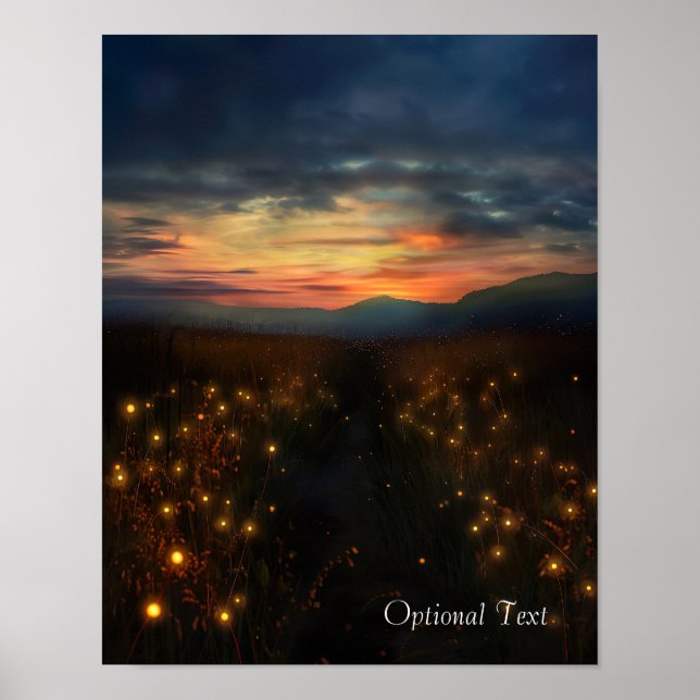 Customisable Sunset Fields Poster (Front)