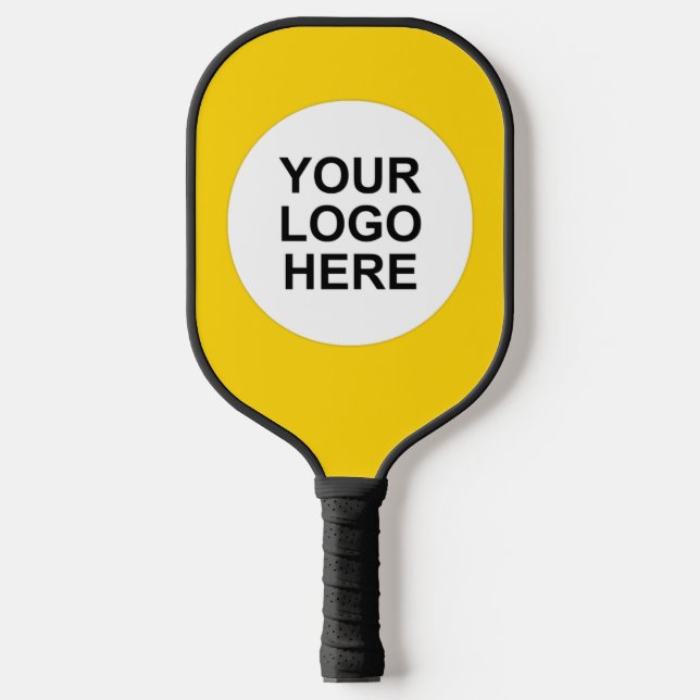 Customisable Sunshine Yellow Business Logo  Pickleball Paddle (Front)