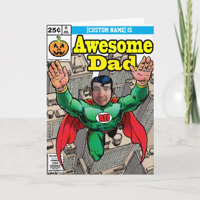 Customisable Superhero Comic Birthday Card (Front)