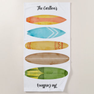 Customisable Surfboard Beach Towel