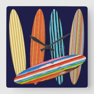 Customisable Surfboards Square Wall Clock