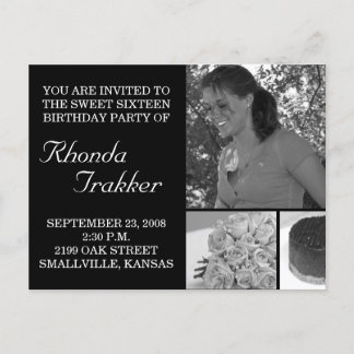 Customisable Sweet 16 Sixteen Card Invitation