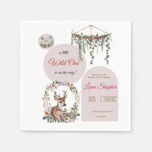 Customisable Sweet Little Deer Theme Baby Shower Napkin