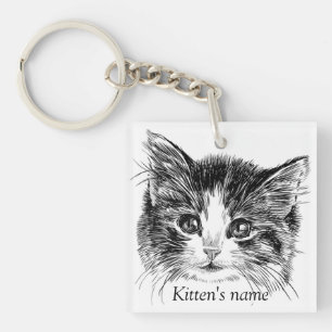 Customisable Sweet little Kitten Key Ring