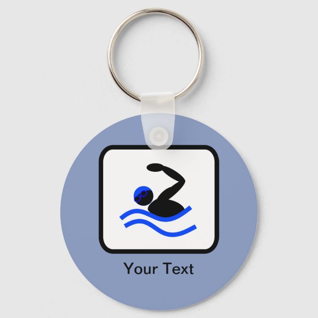Customisable Swimmer Logo Key Ring (Front)