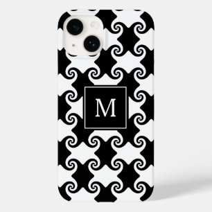 Customisable Swirl Shapes Celtic like w/ Monogram  Case-Mate iPhone 14 Case